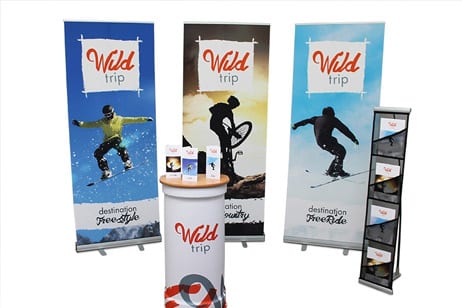 stand d'exposition - impression quadri sublimation et PLV de présentation kit_salon_3_rollup_et_comptoir